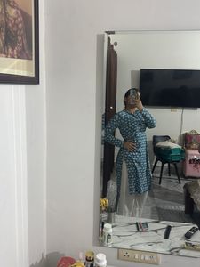 Stylish Teal Printed Kurta
