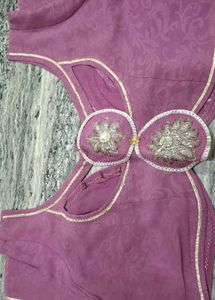 Elegant Purple Embroidered Blouse