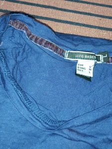 Mango Basics Blue Full Sleeves innerwearTop