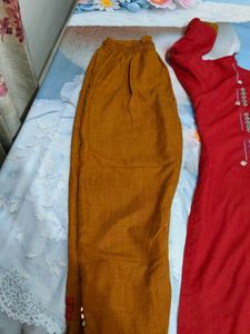 Embroidered Red Kurta