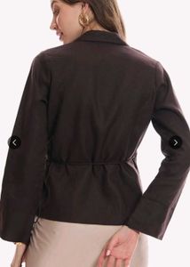 Women's Brown Wrap Top