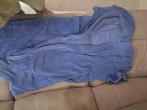Blue Textured bathrobe unisex freezise