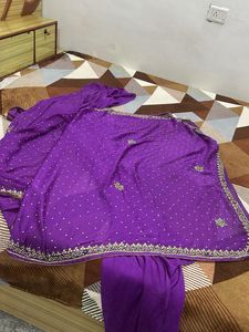 Purple Embroidered Kurta Set