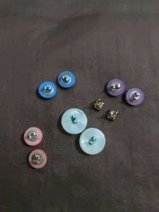 Multi-Color Stud Earrings Set of 5 Pairs