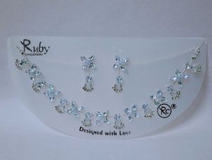 Sparkling Crystal Flower Jewellery Set