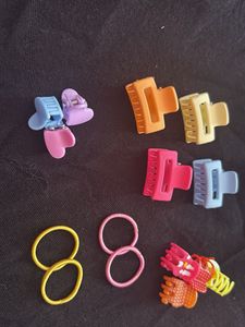 Cute Hair Clips &amp; Elastics Set