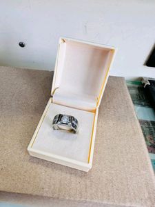 Diamond Gents Ring Pure Silver