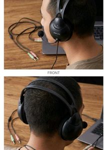 Black Wired Headphones mic philips