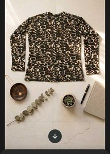 Lepoard Print Full Sleeves t Shirt