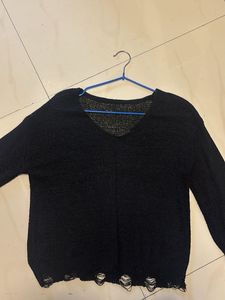 Black Textured Long Sleeve knitwear jumper🧶