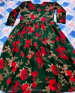 Green Floral Print Kurta Set
