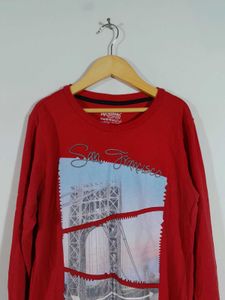 Red Printed T-Shirt For Boy's