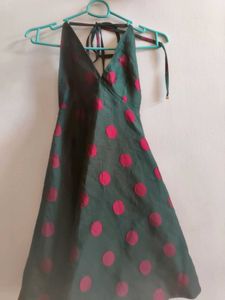 Polka Dot Halter Neck Dress
