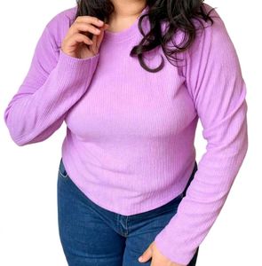 Lavender Textured Long Sleeve Top