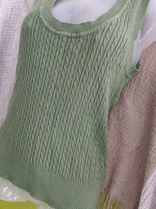 Green Knitted Tank Top