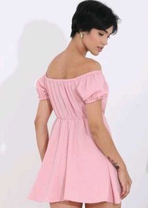 Sweetheart Pink Off-Shoulder Dress ( l size)