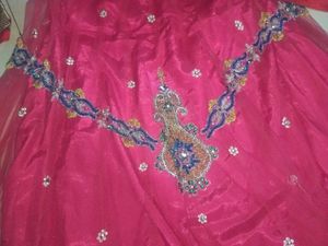 Stunning Red &amp; Blue Embroidered gown