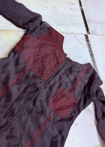 black embroidered kurta