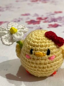 Crochet Chick with Flower