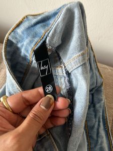 Embroidered Denim Mini Skirt