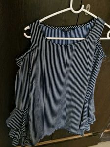 Striped Cold Shoulder Top