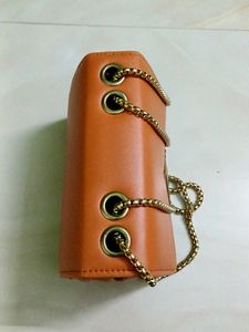 Brown Geometric Chain Bag