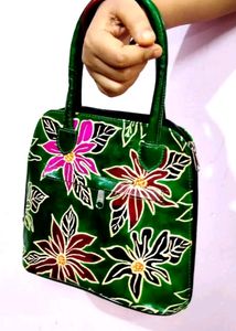 🟢 New Floral Pure Leather Handbag
