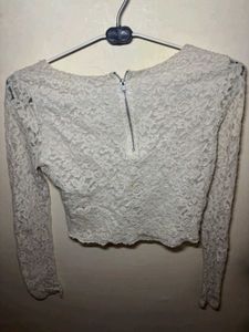 Lace Long Sleeve Crop Top