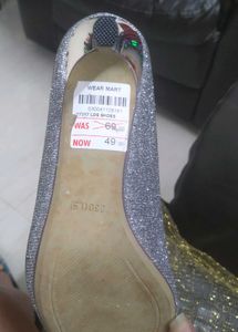 Silver Glitter Heels From Dubai