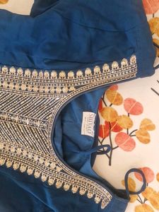 Blue anarkali Embroidered Suit with Dupatta 💖