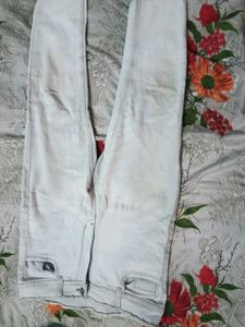 Maroon Embroidered Kurti with grey jeans