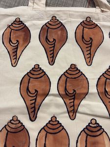 Hand-Painted Shell Tote Bag