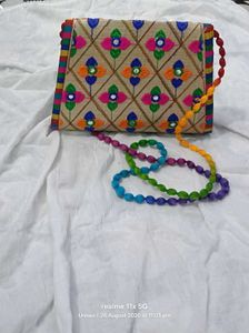 Boho Embroidered Clutch Bag