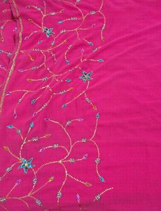 Embroidered Pink Saree with Sequins