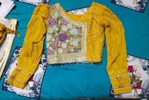Yellow Indo-western Set with Embellished Top