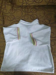 White Zip-Neck Cropped Top