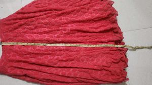 Beautiful Red Textured Ethnic Skirt