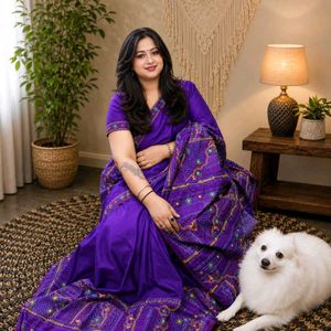 💜 Lambani Stitch on Royal Violet Silk Saree