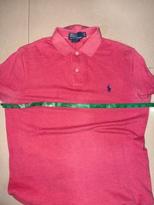 Pink Ralph Lauren Long Sleeve Polo Shirt.  chest 4