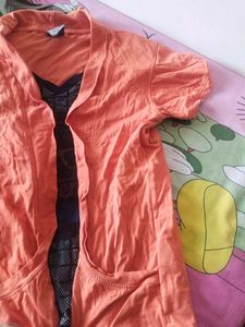 Orange &amp; Brown Casual shirt and t shir