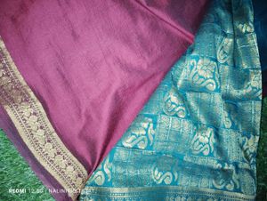 Maroon Silk Saree with Gold Border