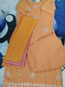 Panjabi Kurta Suit Set With Dupatta