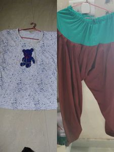 Teddy T-Shirt + Patiala Combo | Good Condition