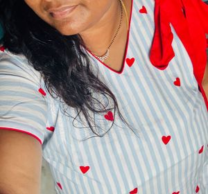 Cute Blue Striped Heart Print dress with bottom