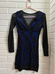 Sheer Sleeve Floral Lace Dress