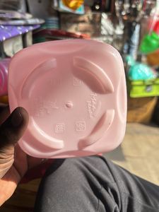 HANDLE LID STORAGE BASKET ( 500gm PINK COLOR )