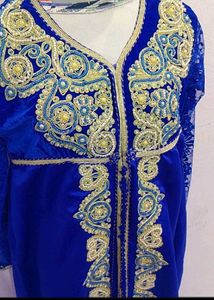 Royal Blue Embroidered  Gown