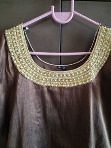 Elegant Brown Kurta Set with Dupatta