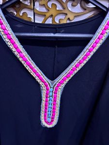 Black Embellished Kurti/Top | Bust 38"