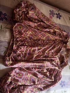 Bohemian Print Ruffle Blouse